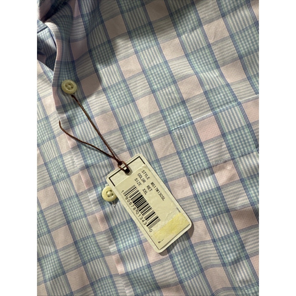 BNWT Peter Millar Men's Button Up Casual Blue & Pink Shirt Men's Size 2XL Rare - Picture 4 of 8